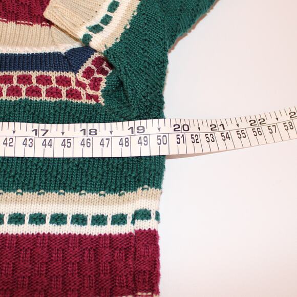 Vintage Alfred Dunner Short Sleeve Sweater Navy, Burgundy & Green Sz M - Picture 5 of 7